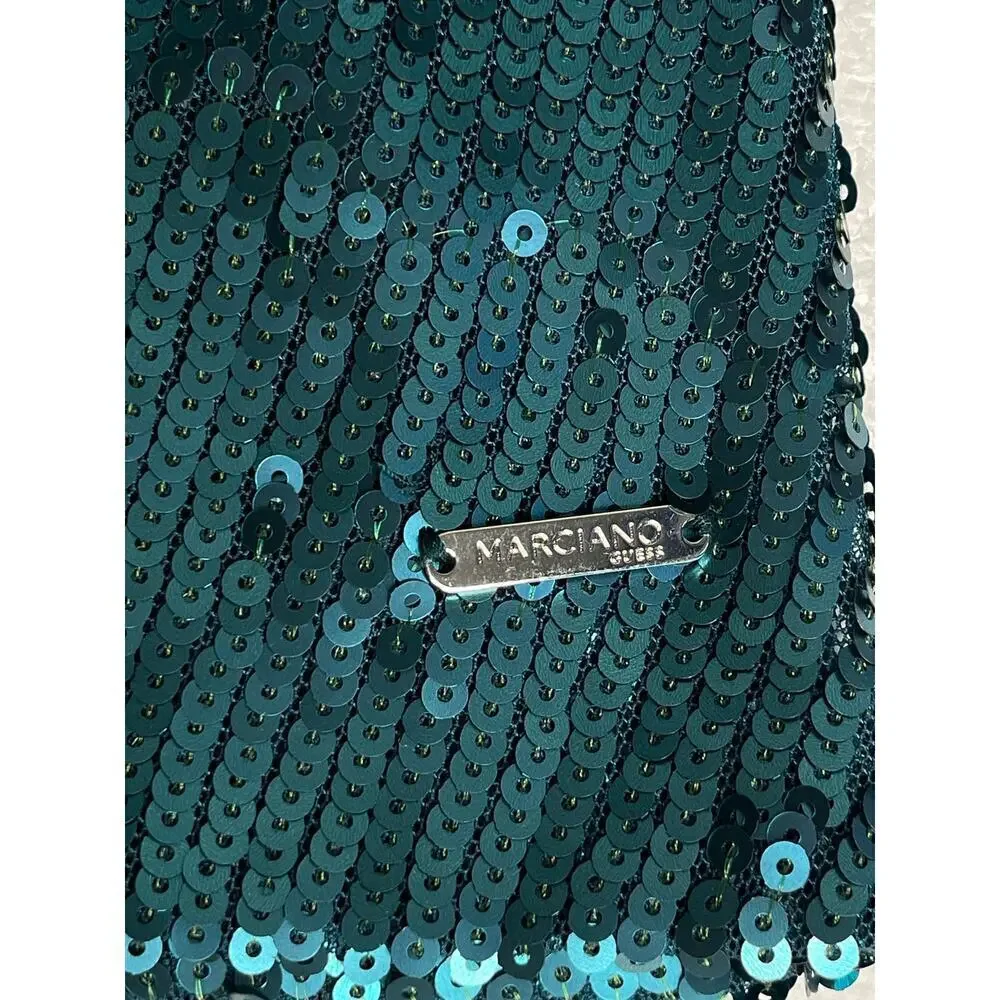 Marciano sequined A line mini dress size 14 (Girls) Teal - Picture 8 of 14